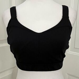 Oiselle Sports Bra Black High Support Size 8 Compression‎ Wireless Thick Straps